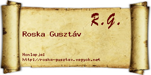 Roska Gusztáv névjegykártya